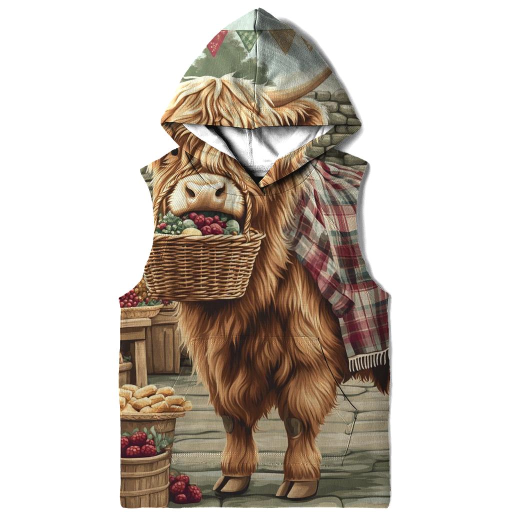 Market Day With Highland Cow Charm zip-up hoodies