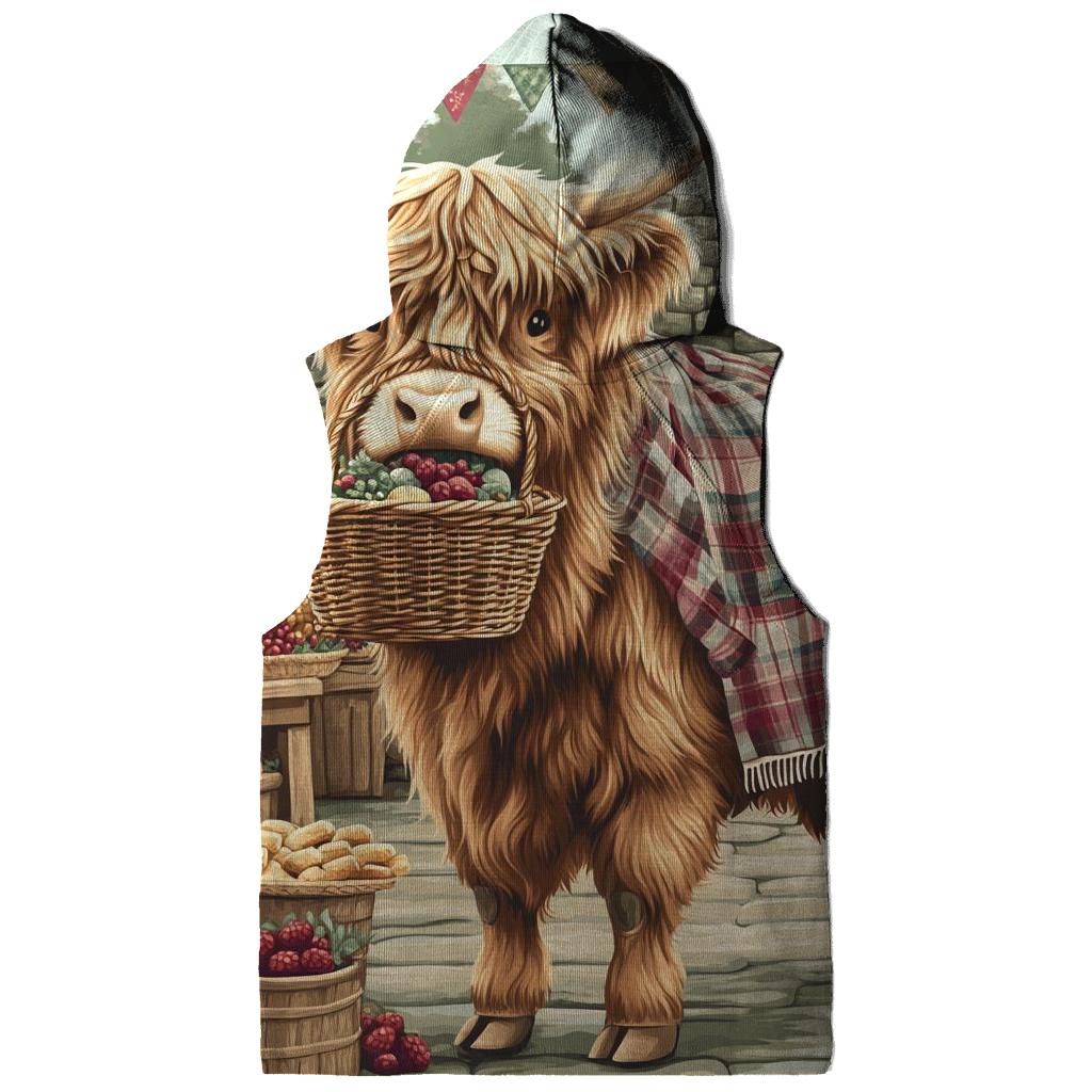 Market Day With Highland Cow Charm zip-up hoodies