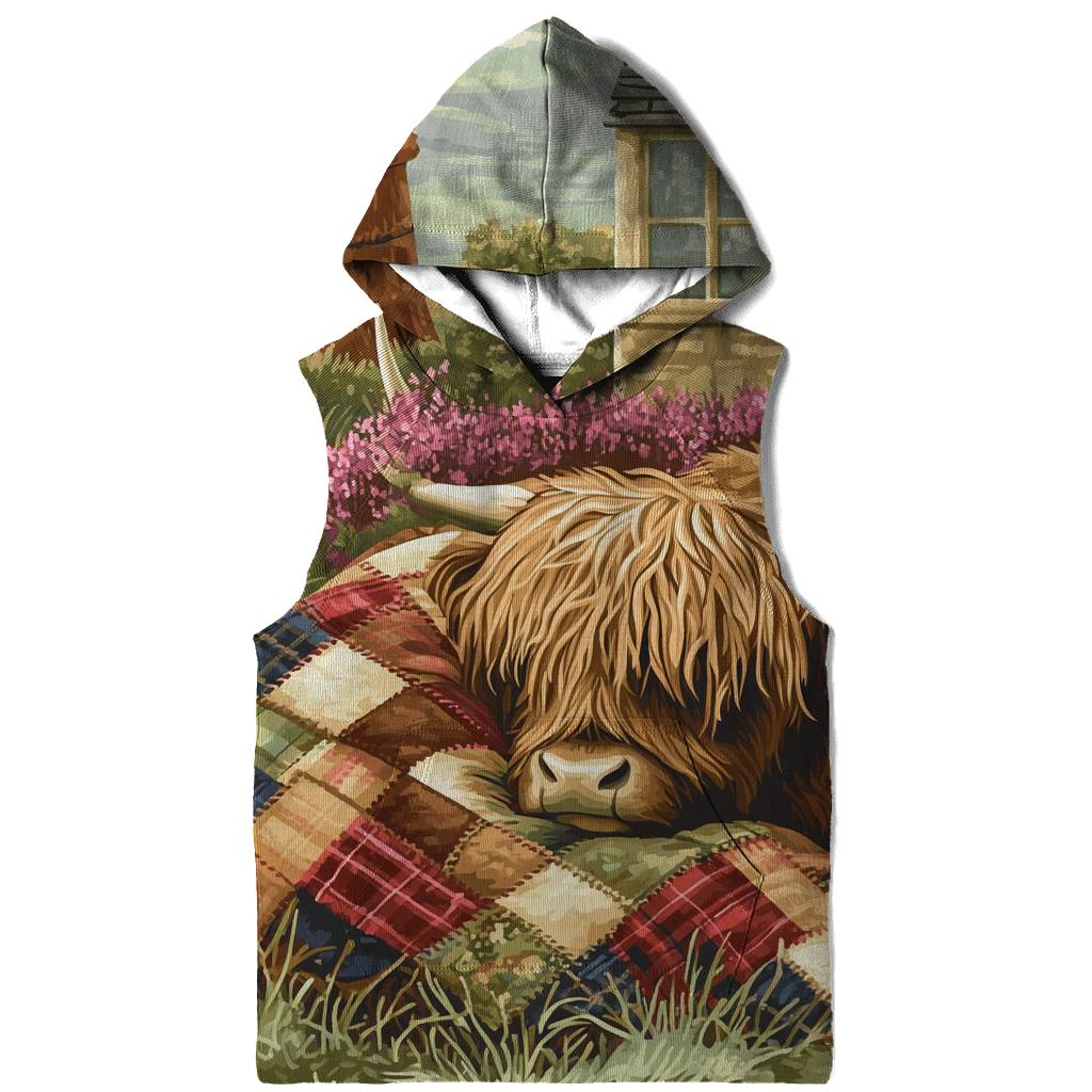 Tartan Quilt Highland Cow Companion graphic hoodies