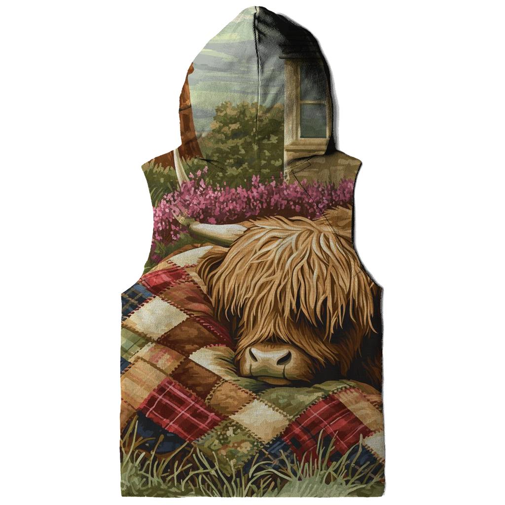 Tartan Quilt Highland Cow Companion graphic hoodies