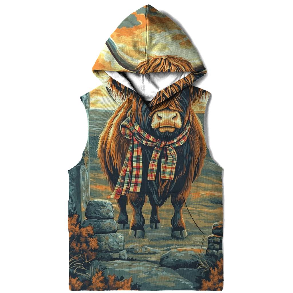 Stone Circle Highland Cow Sentinel embroidered hoodies