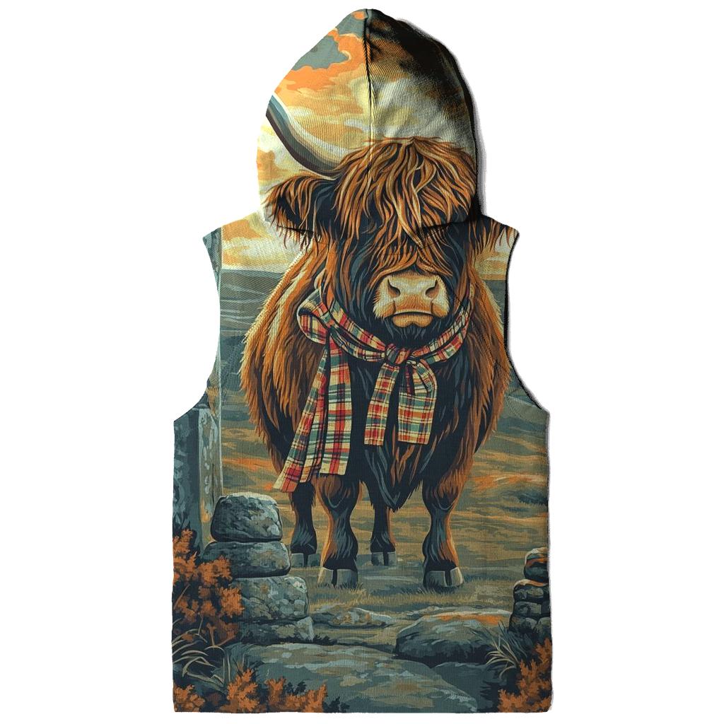 Stone Circle Highland Cow Sentinel embroidered hoodies