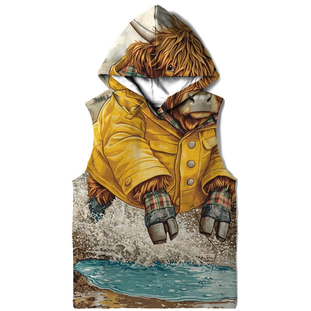 Highland Cow Raincoat And Puddle Jumps graphic hoodies