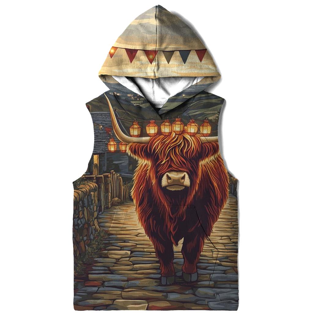 Lantern Festival Highland Cow Parade hoodies fashion