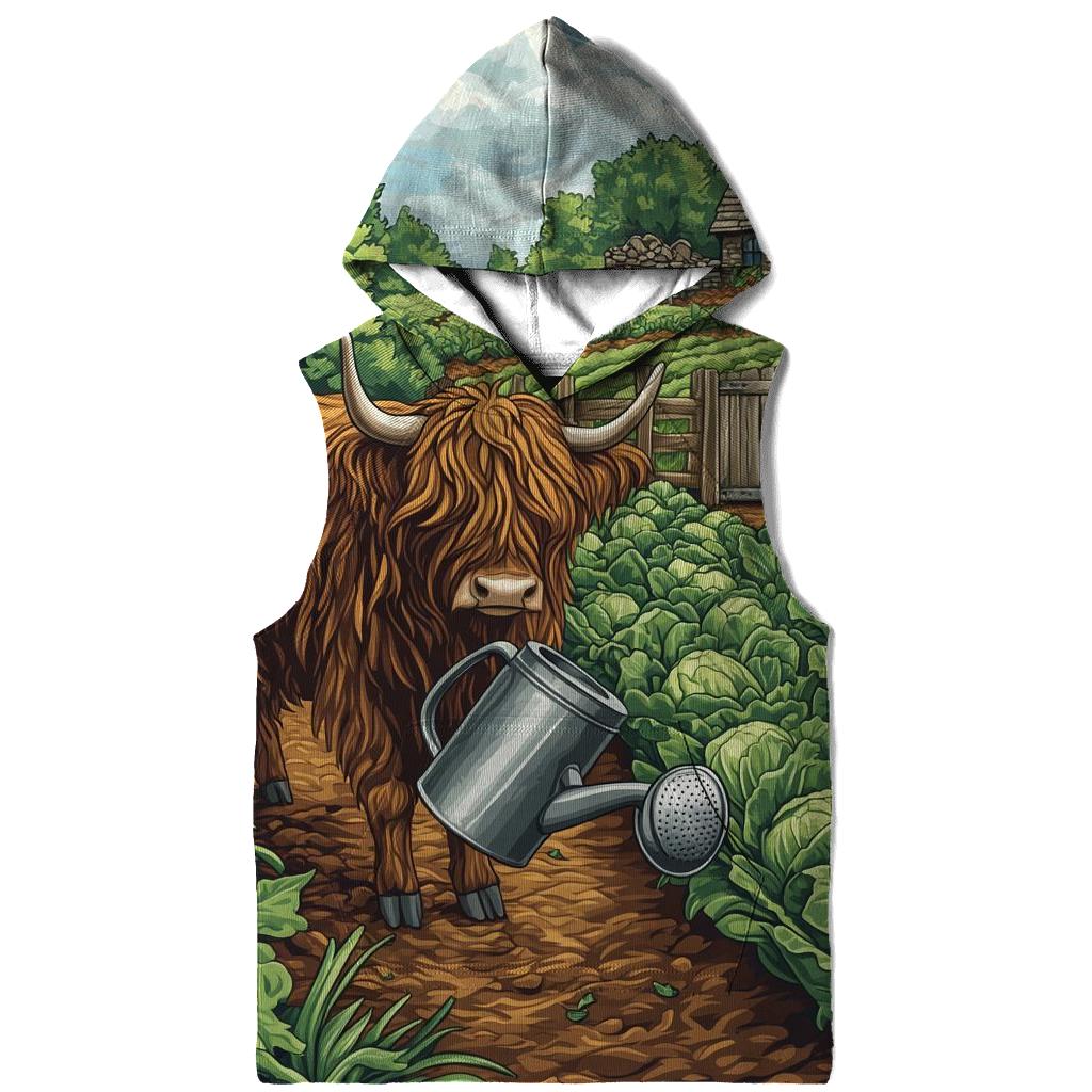 Highland Cow Gardener In The Croft Plot heavyweight hoodies