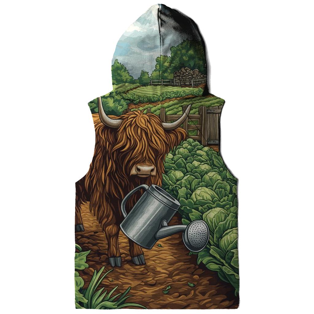 Highland Cow Gardener In The Croft Plot heavyweight hoodies
