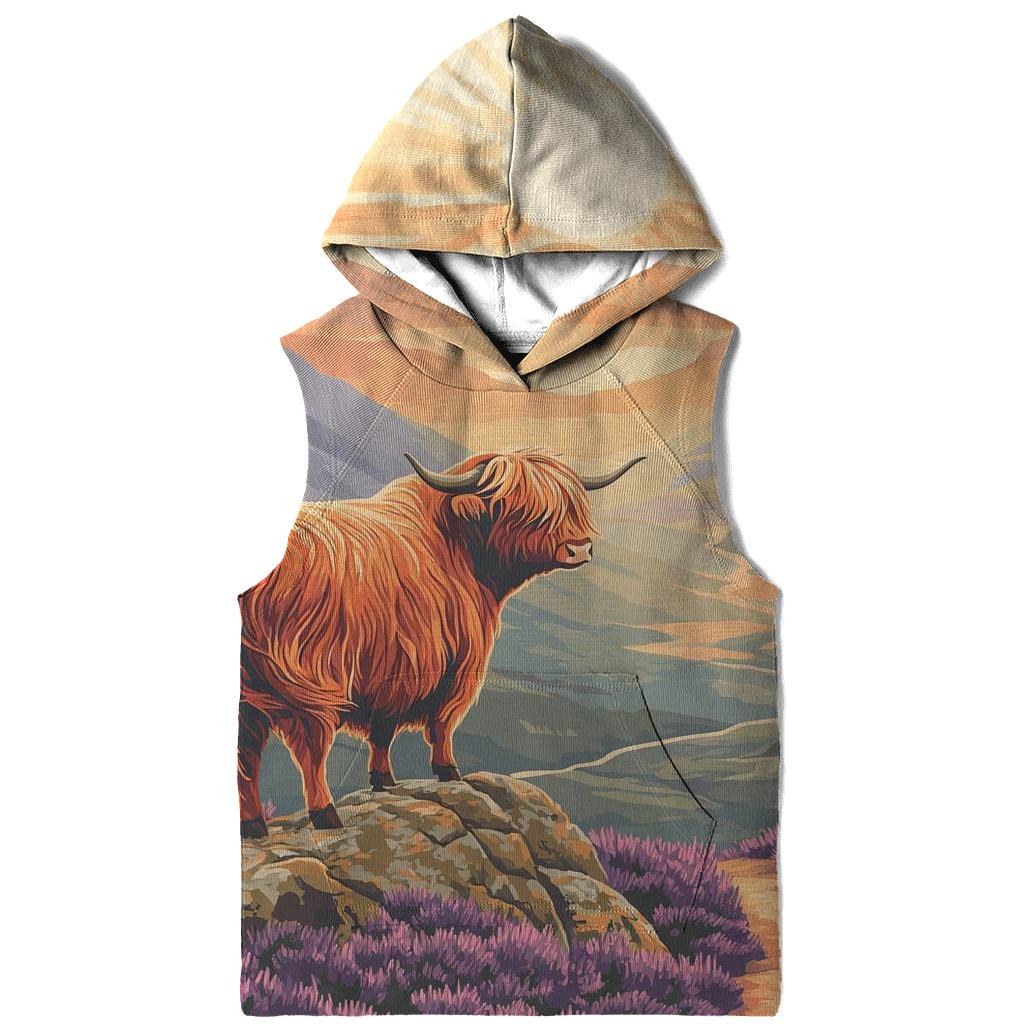 Highland Cow Sunrise On The Ridge zip-up hoodies