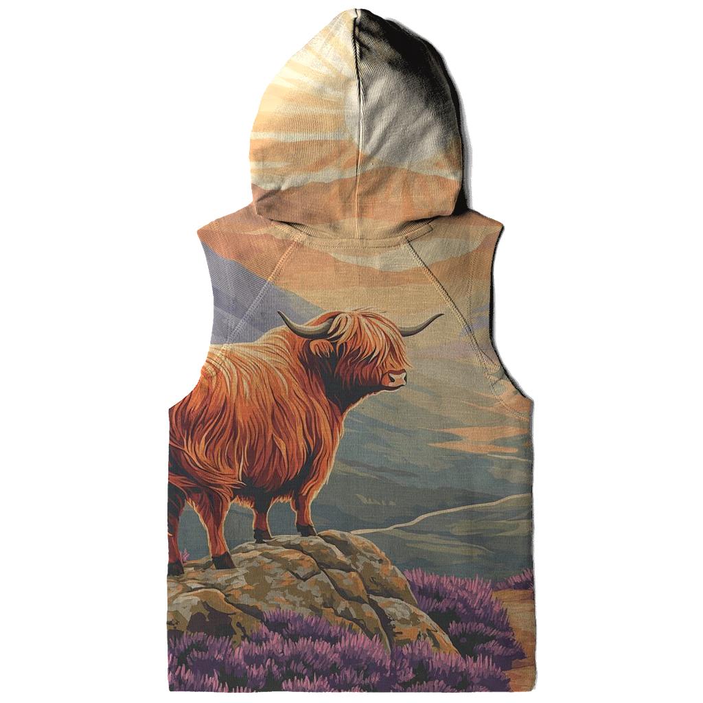 Highland Cow Sunrise On The Ridge zip-up hoodies