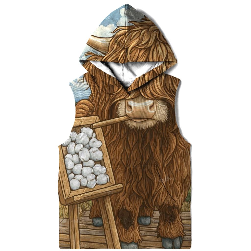 Highland Cow At The Bog Cotton Studio lightweight hoodies