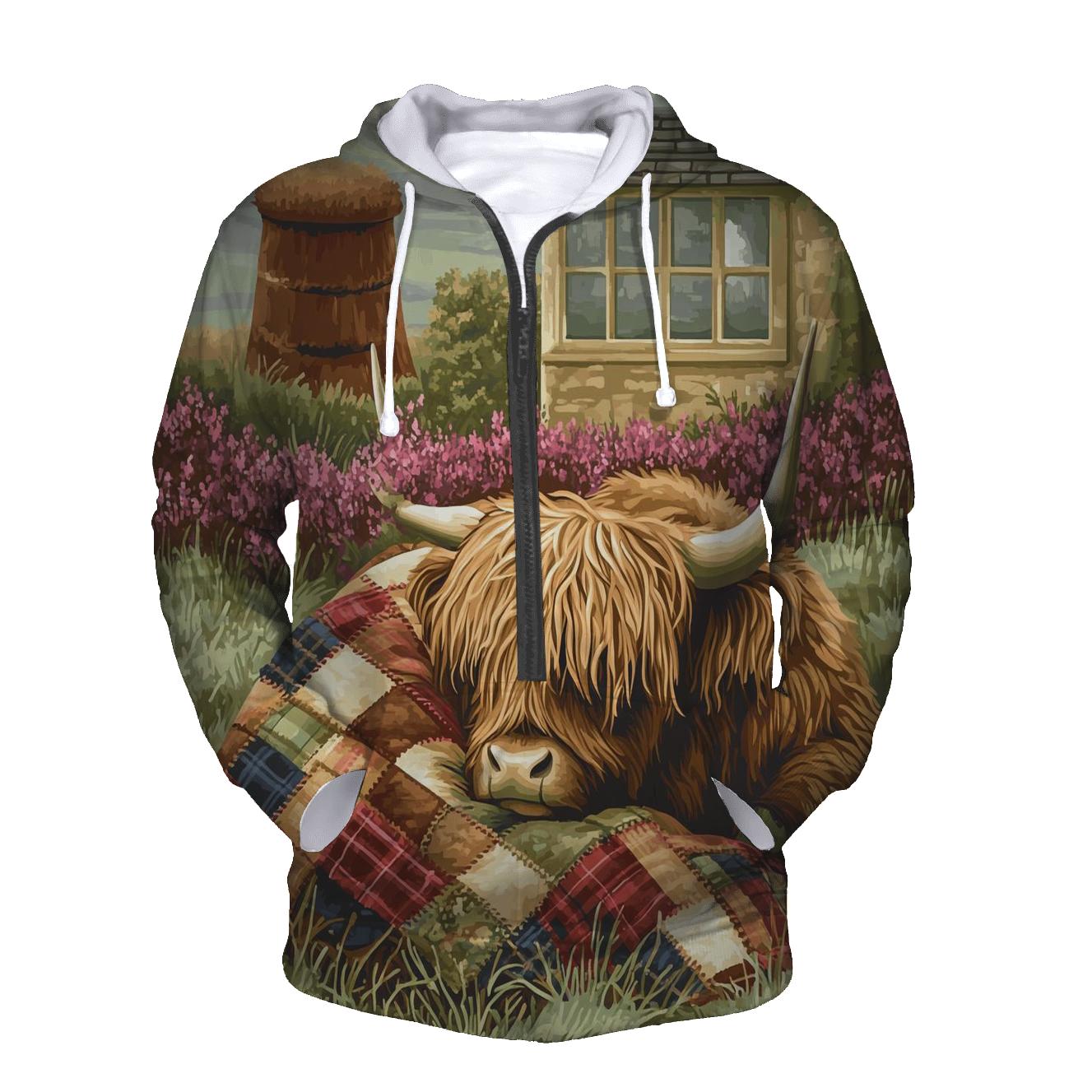 Tartan Quilt Highland Cow Companion hoodie designs