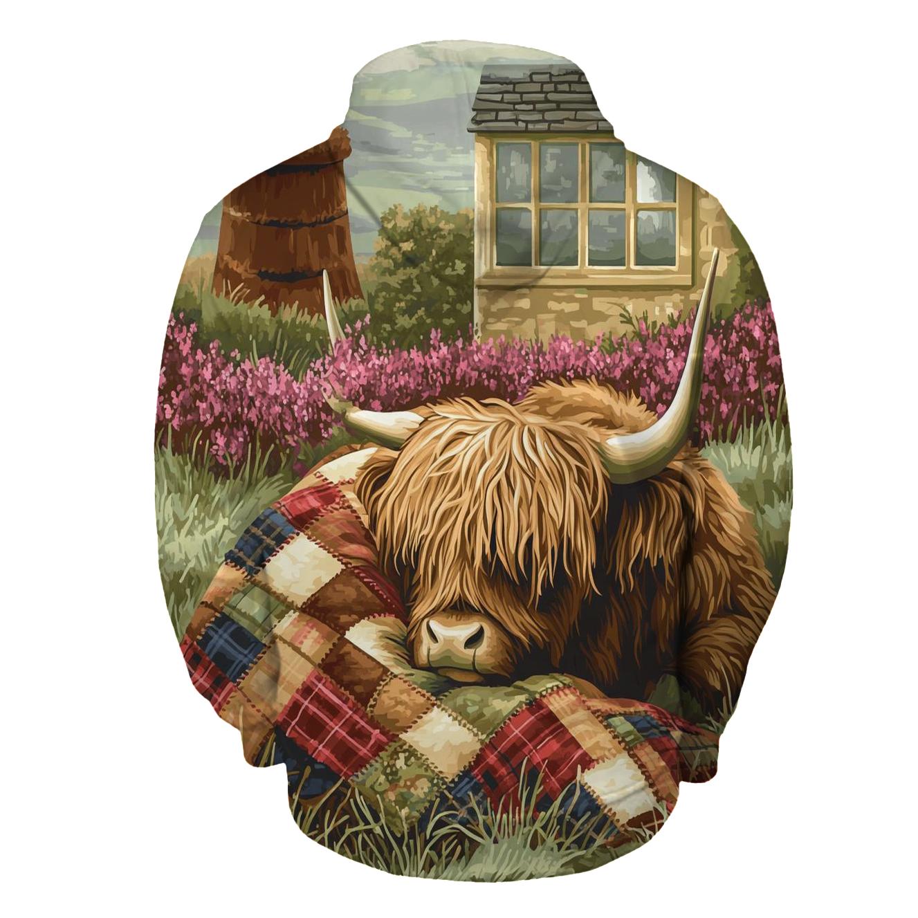 Tartan Quilt Highland Cow Companion hoodie designs