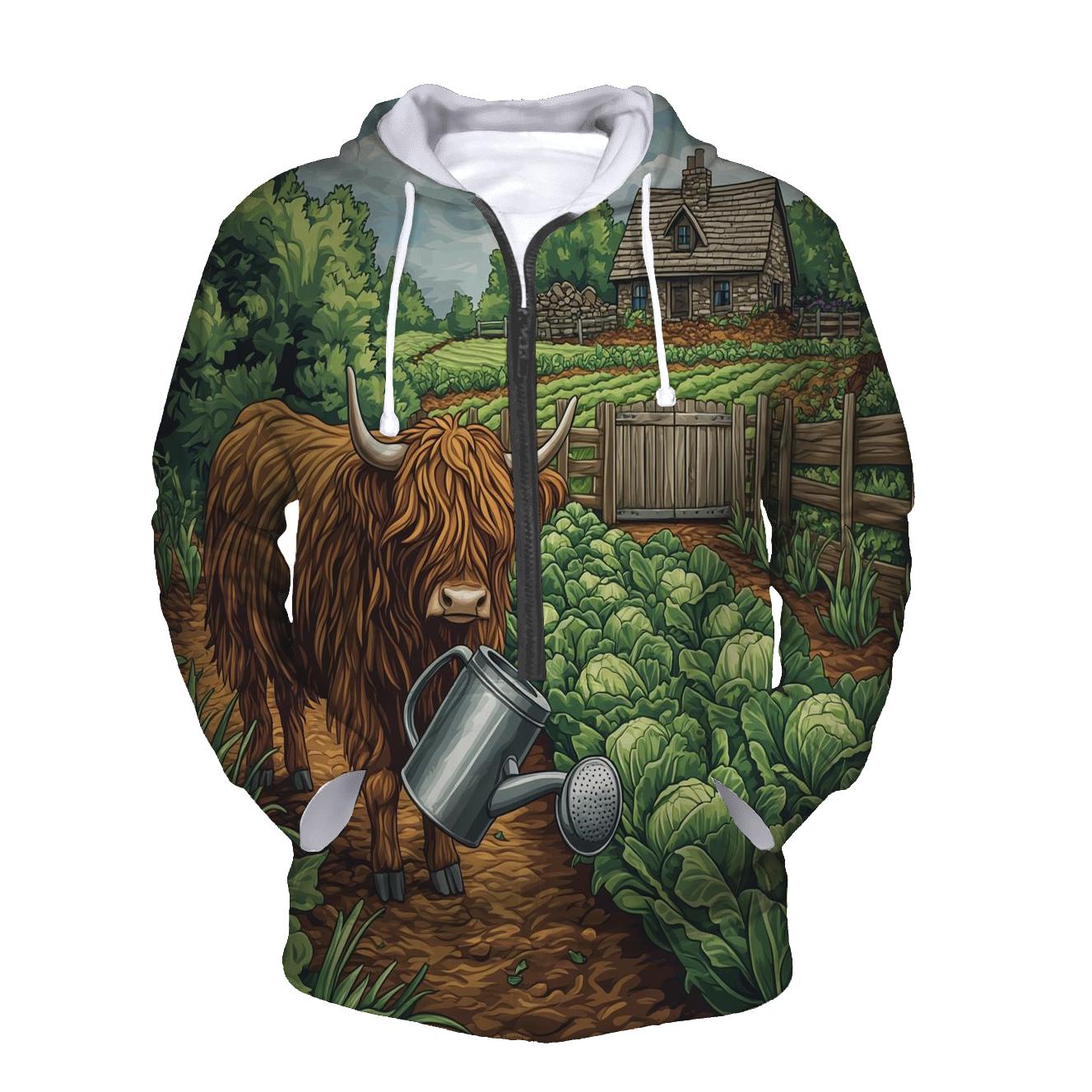 Highland Cow Gardener In The Croft Plot hoodie trends