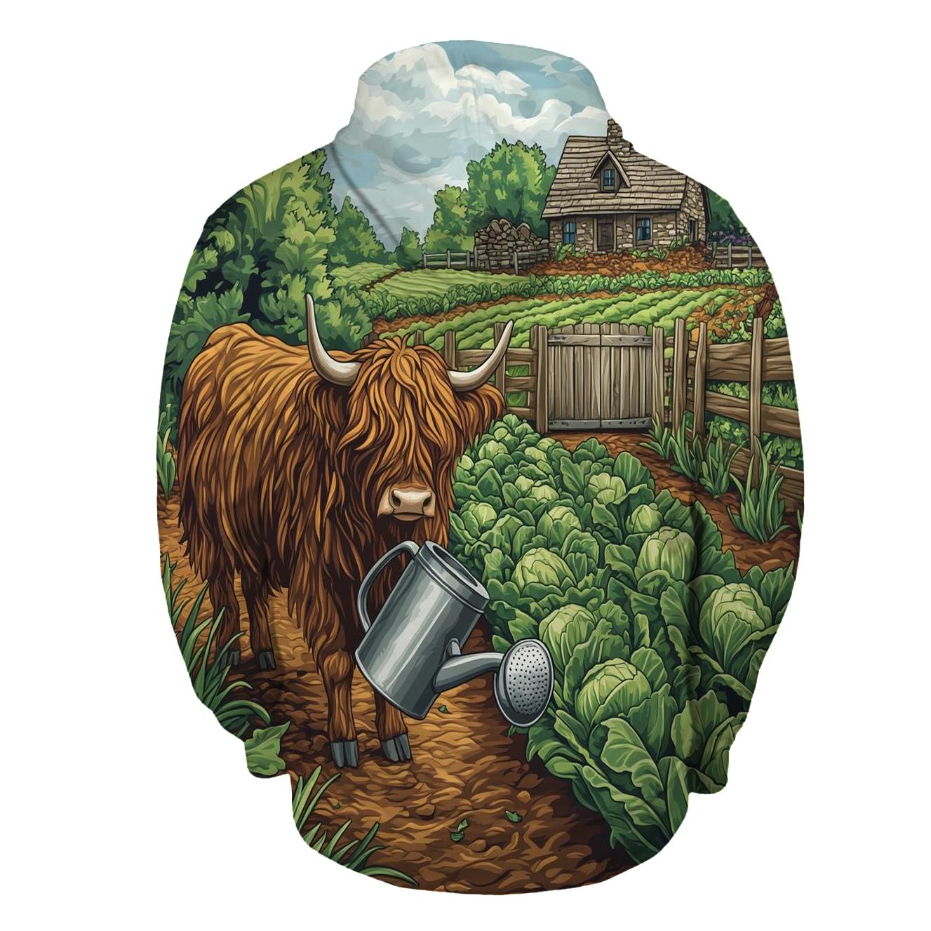 Highland Cow Gardener In The Croft Plot hoodie trends