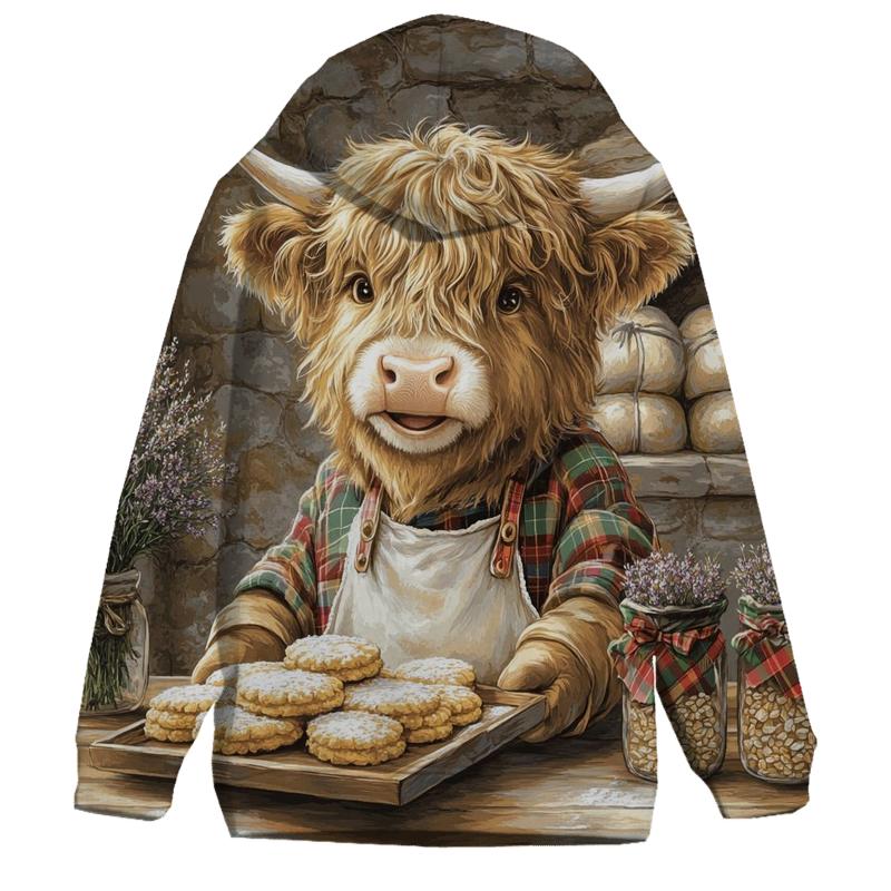 Highland Cow Baker At The Oatcake Stall hoodie trends