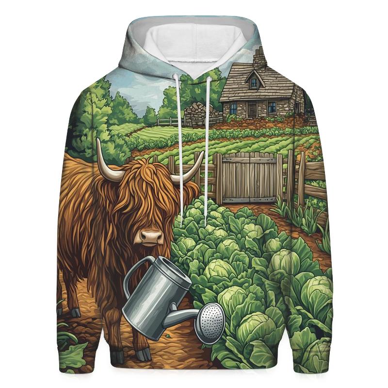 Highland Cow Gardener In The Croft Plot hoodies fashion