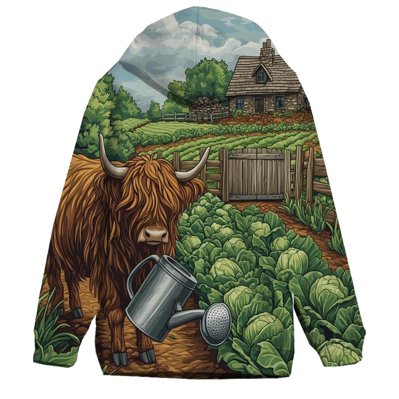 Highland Cow Gardener In The Croft Plot hoodies fashion