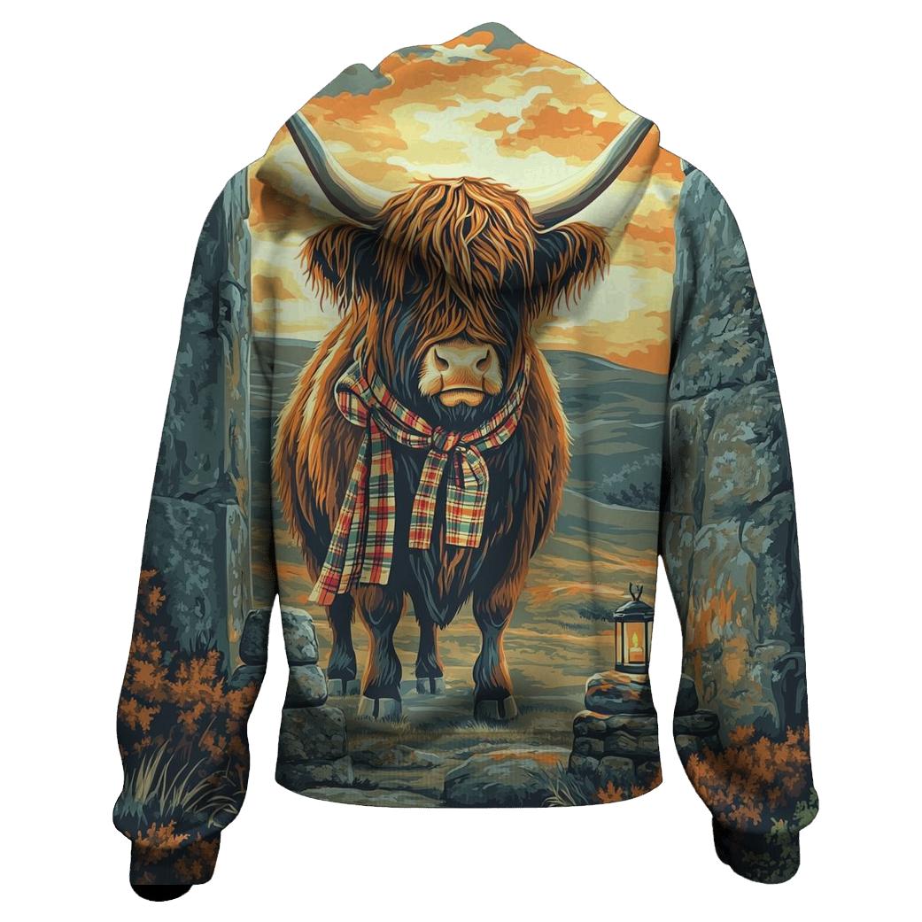 Stone Circle Highland Cow Sentinel hoodie styles