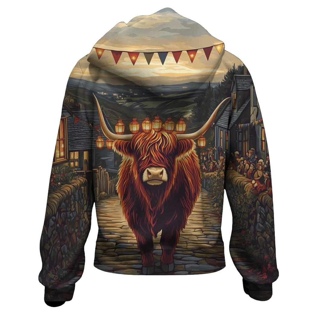 Lantern Festival Highland Cow Parade custom hoodies