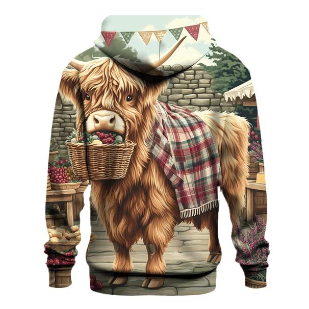 Market Day With Highland Cow Charm heavyweight hoodies