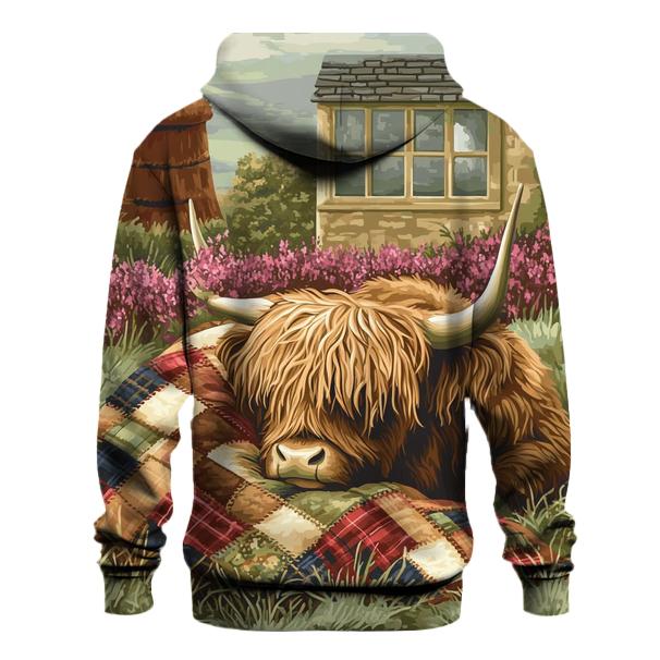 Tartan Quilt Highland Cow Companion heavyweight hoodies