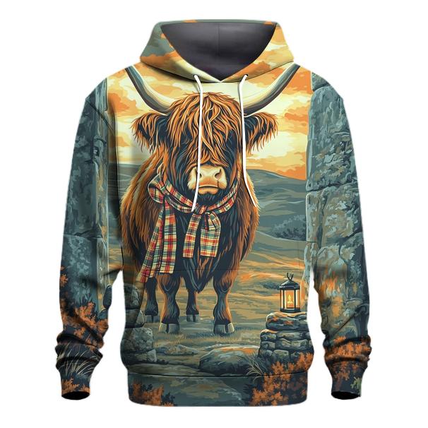 Stone Circle Highland Cow Sentinel graphic hoodies