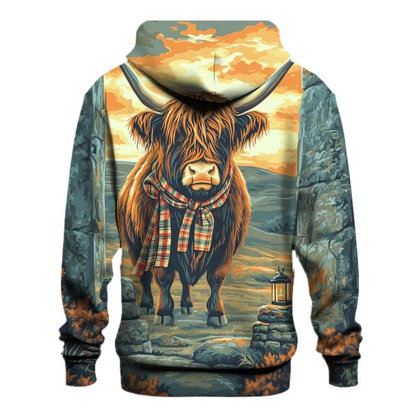 Stone Circle Highland Cow Sentinel graphic hoodies
