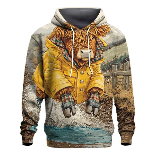 Highland Cow Raincoat And Puddle Jumps hoodie designs