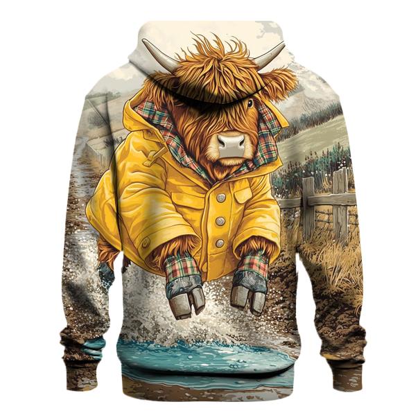 Highland Cow Raincoat And Puddle Jumps hoodie designs