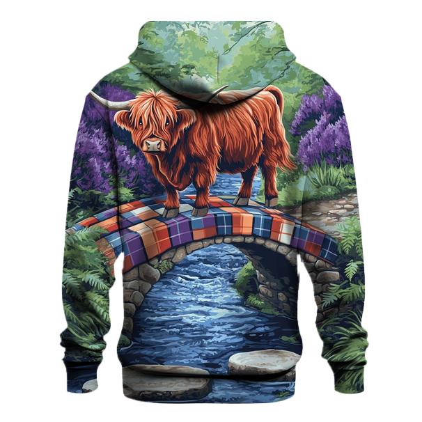 Highland Cow On The Tartan Bridge custom hoodies
