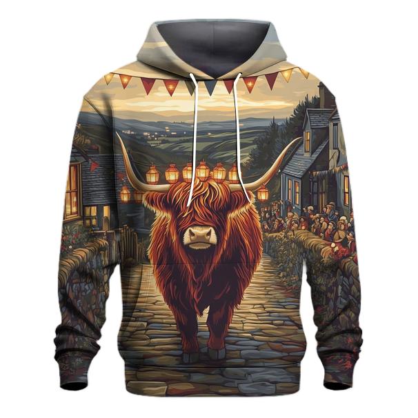 Lantern Festival Highland Cow Parade custom hoodies