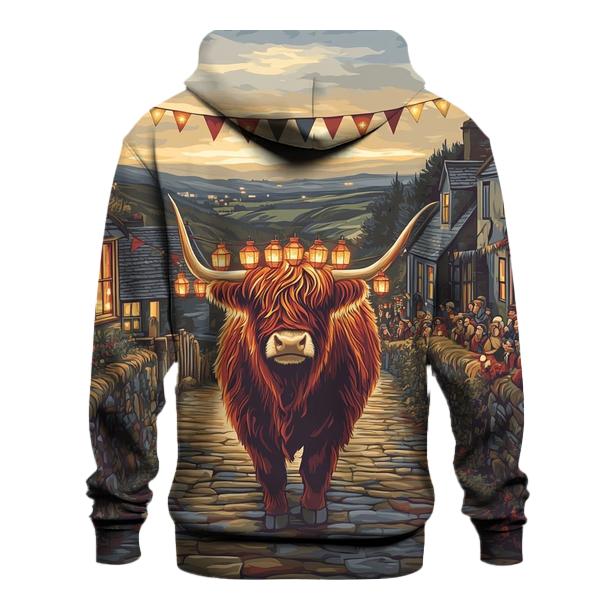 Lantern Festival Highland Cow Parade custom hoodies