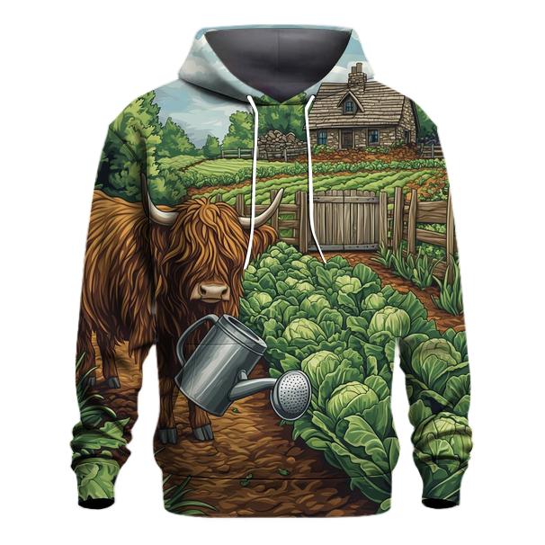 Highland Cow Gardener In The Croft Plot designer hoodies