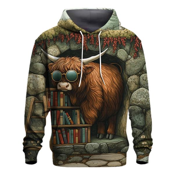 Highland Cow And The Secret Glen Library lightweight hoodies