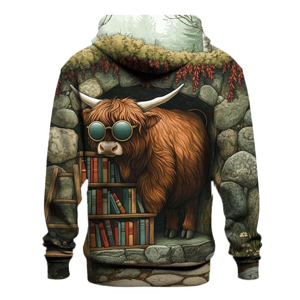Highland Cow And The Secret Glen Library lightweight hoodies