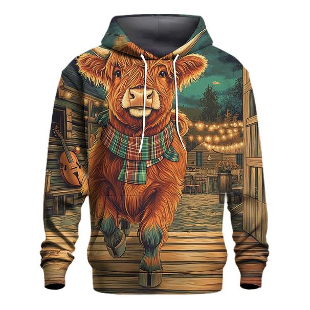 Ceilidh Dance Highland Cow graphic hoodies