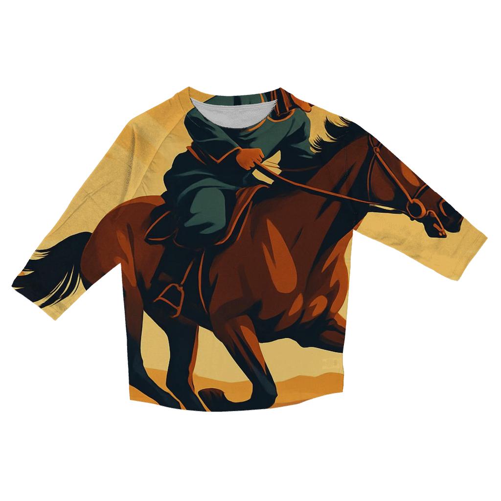 Naadam Horse Racing Horizon stylish quarter sleeve tops
