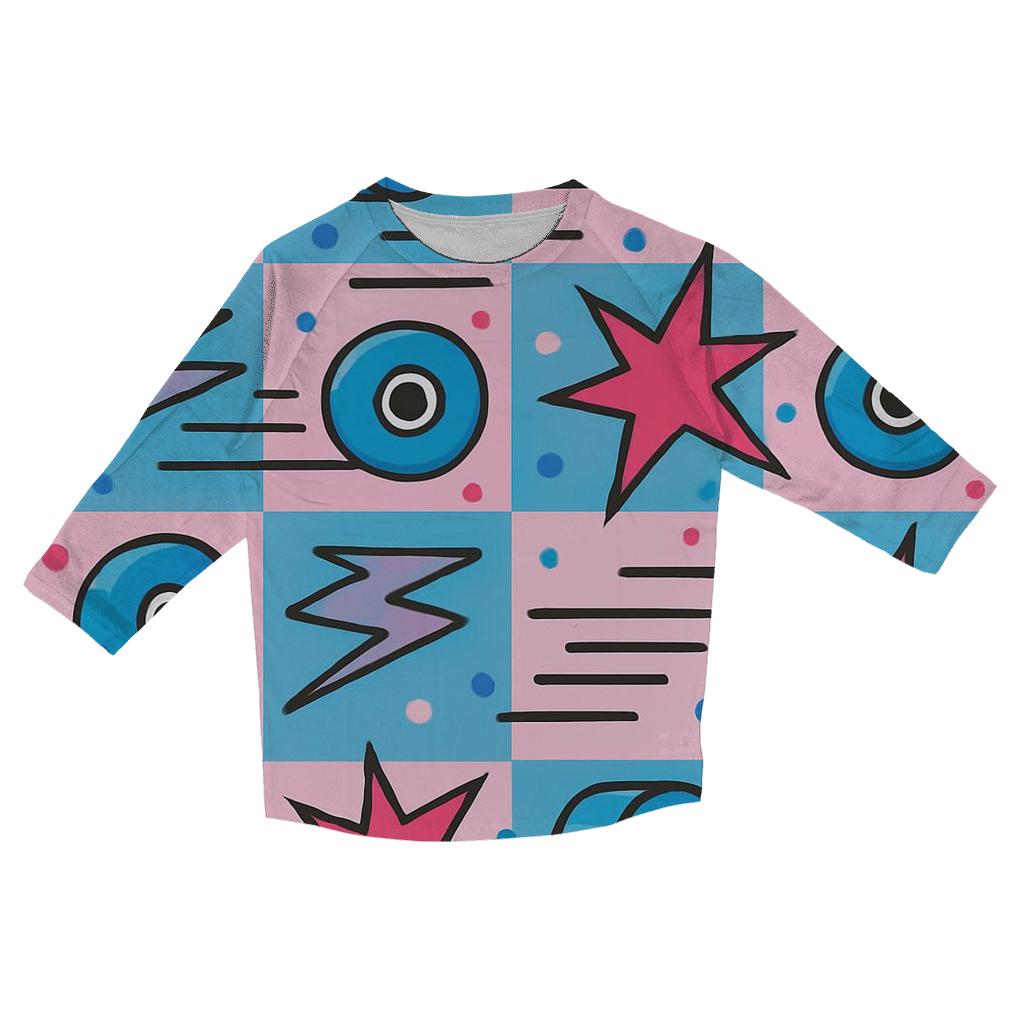 Roller Rink Starburst Tiles personalized 3/4 sleeve tees