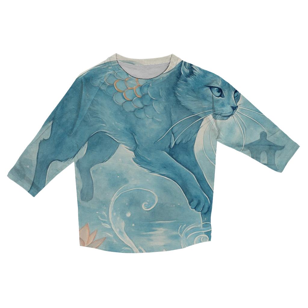 Koi Pond Moon Guardian Cat personalized 3/4 sleeve tees