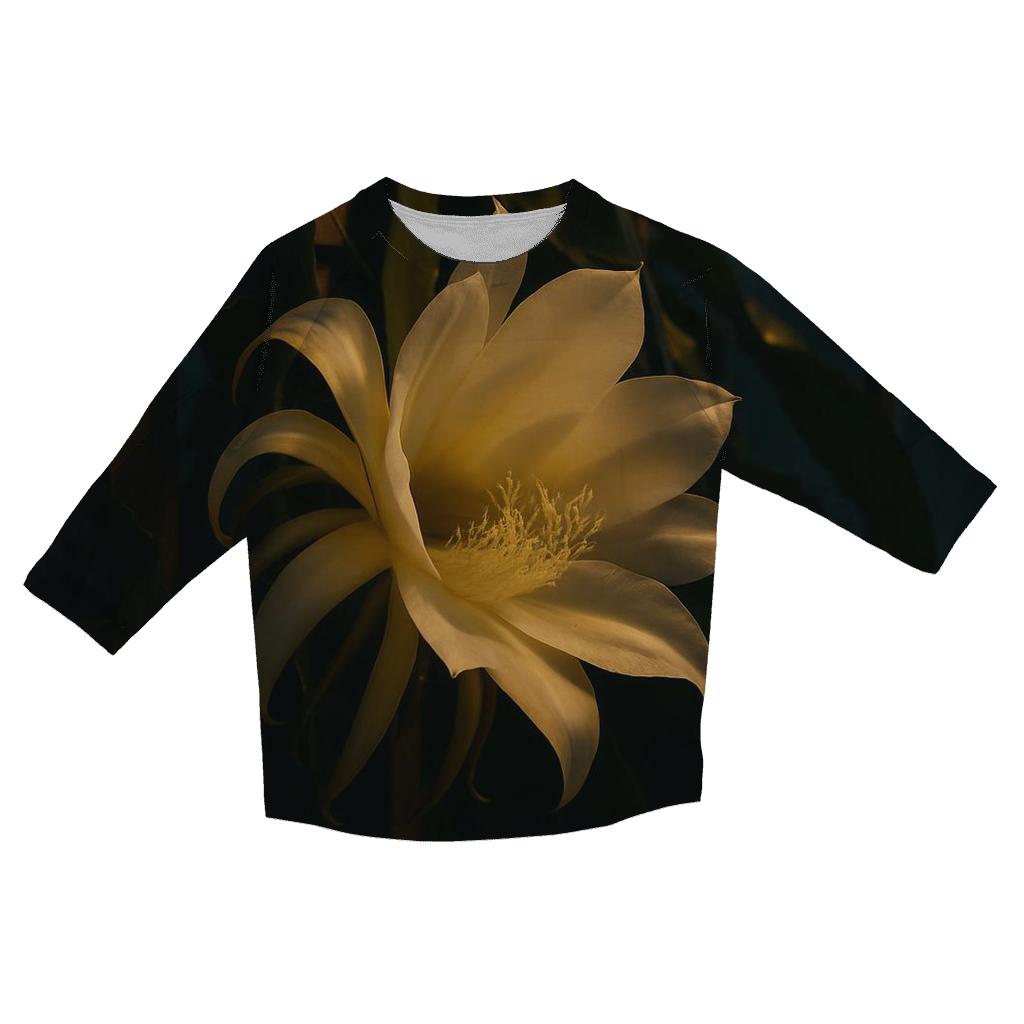Night Blooming Cereus Opening In A Quiet Glasshouse fashion 3/4 sleeve shirts