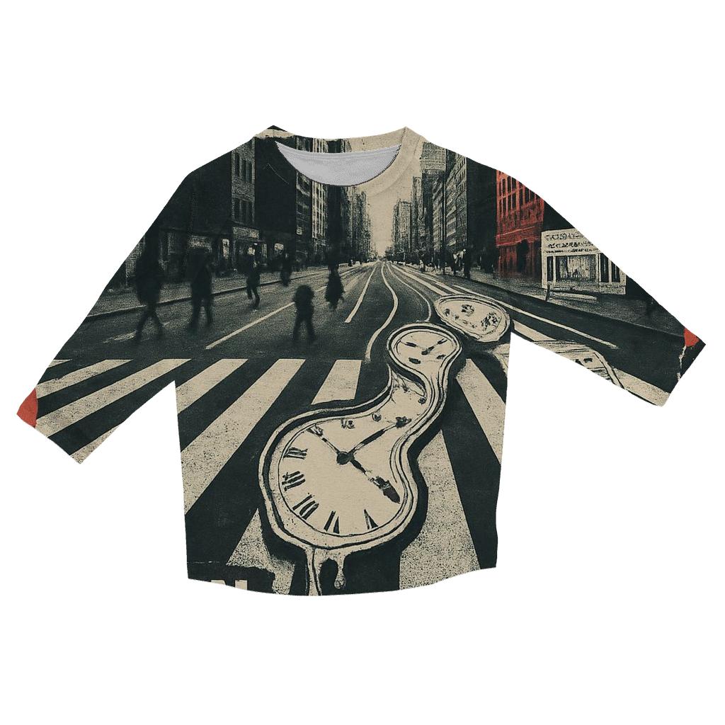 Time Dilation Street Poster Collage casual three quarter sleeve shirts