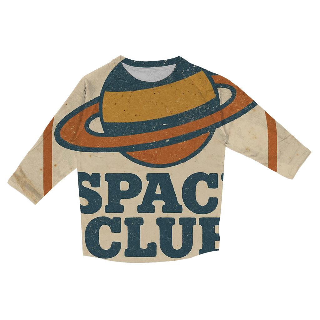 Faded Seventies Vinyl Astronomy Club Badge fashion 3/4 sleeve shirts