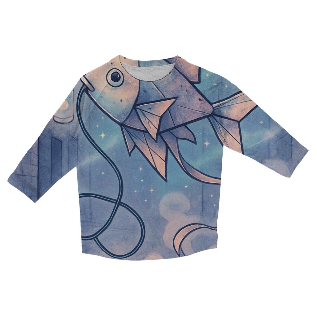 Kite Fish Of The Moonlit Back Alley designer 3/4 sleeve blouses
