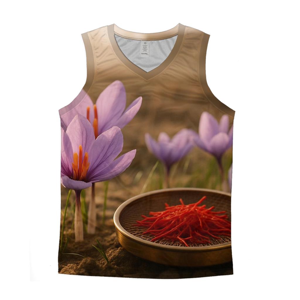 Saffron Crocus And Brass Drying Tray At Dawn cotton sleeveless tops