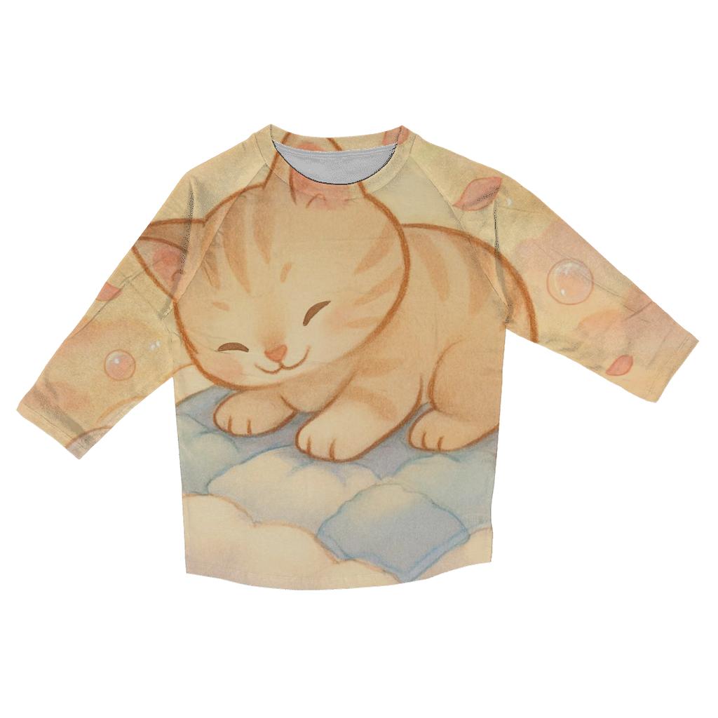 Sunrise Cloud Quilt Kitten Dreamscape cotton quarter sleeve shirts