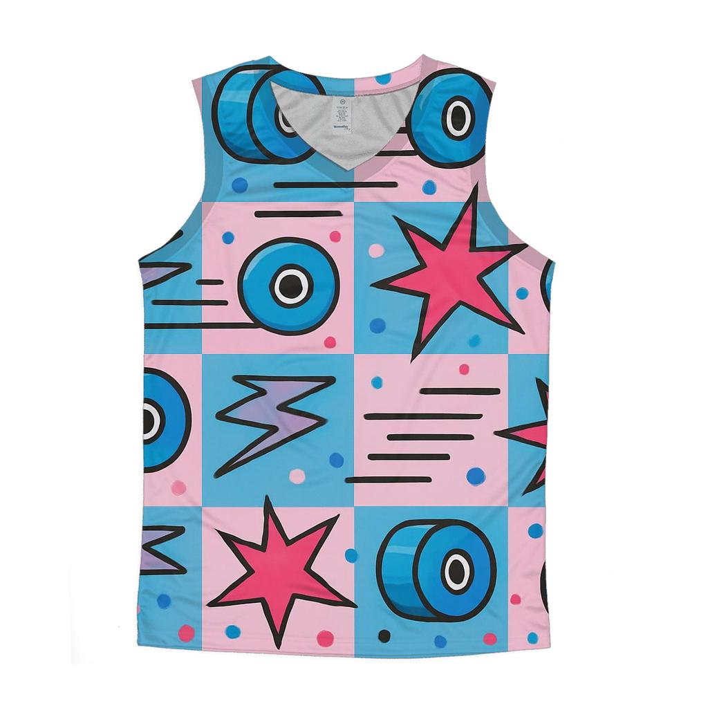 Roller Rink Starburst Tiles stylish racerback tanks