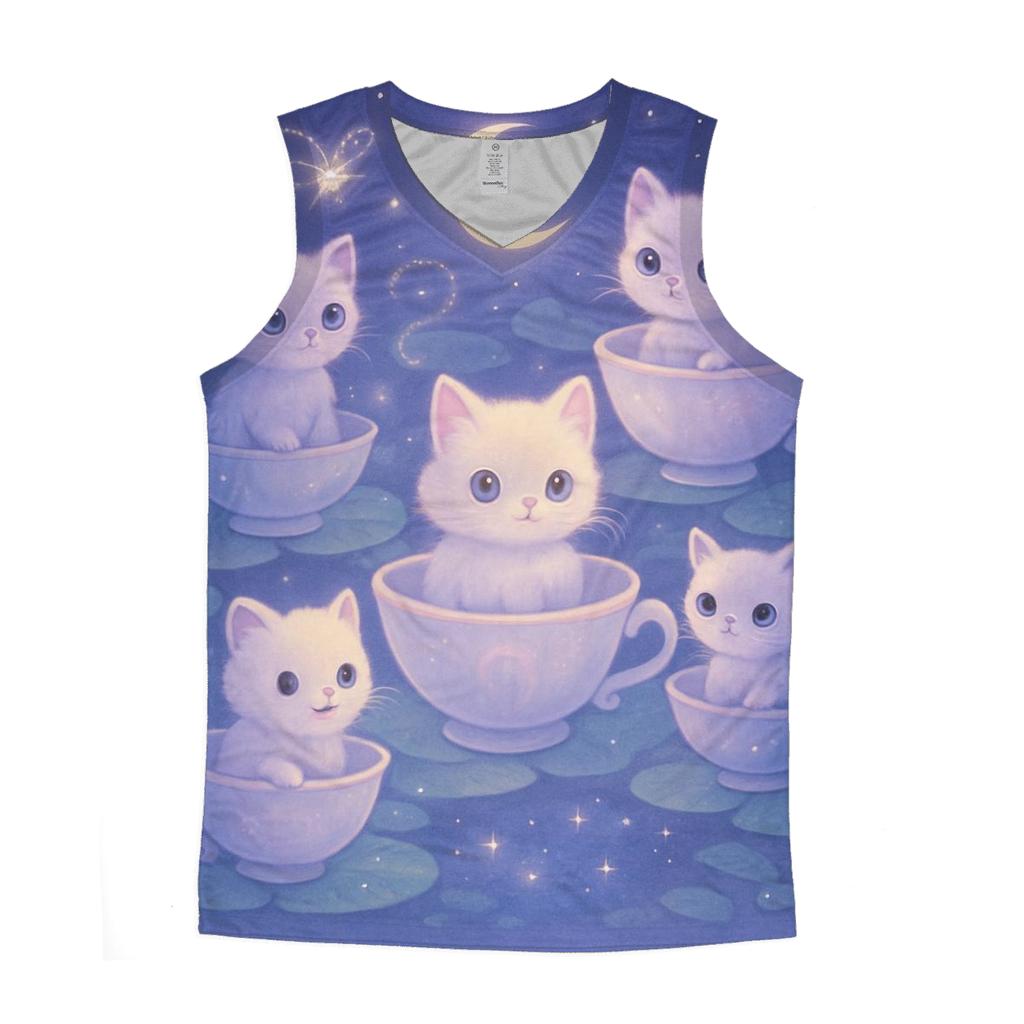 Moonlit Teacup Kitten Carousel stylish racerback tanks