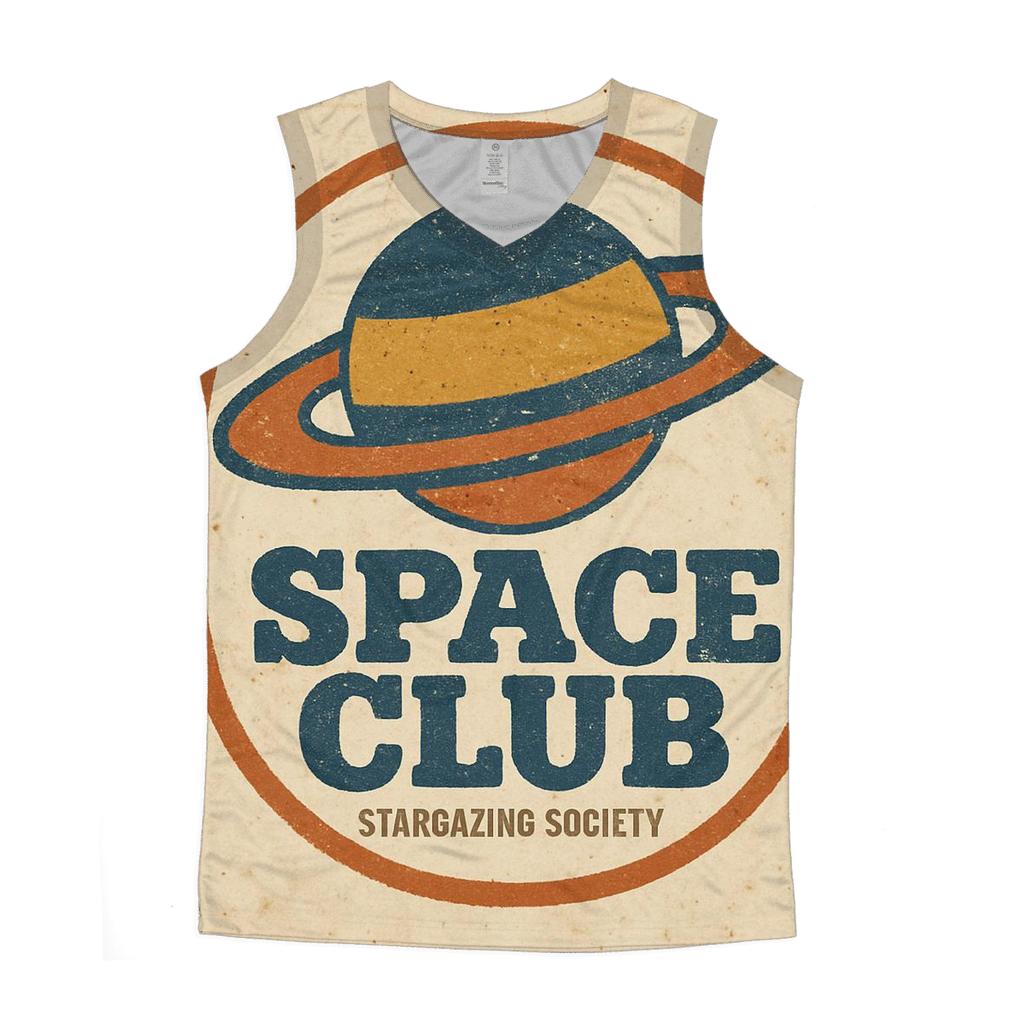 Faded Seventies Vinyl Astronomy Club Badge sports performance tank tops