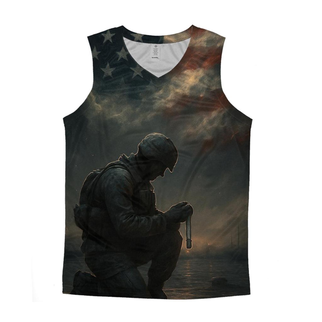 Harbor Vigil Under The Flag Sky casual summer tank tops