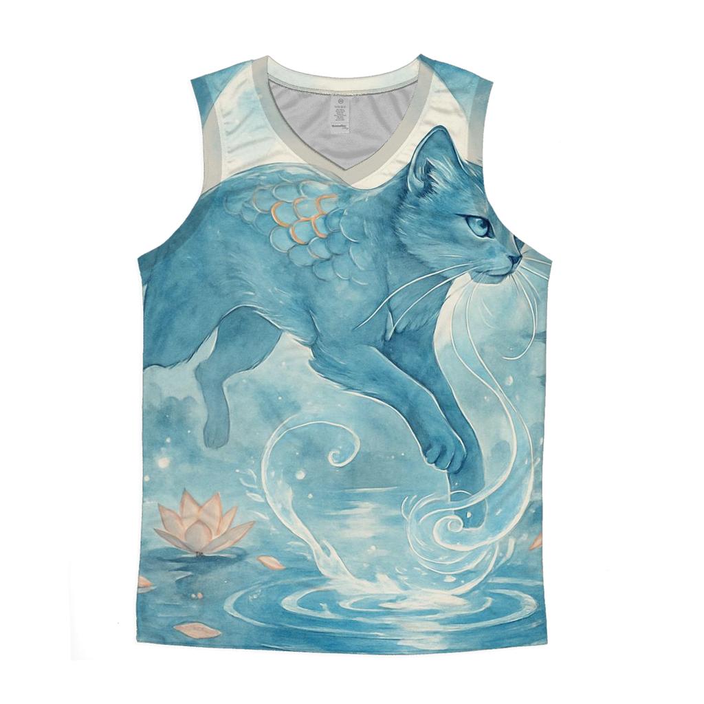 Koi Pond Moon Guardian Cat custom tank tops