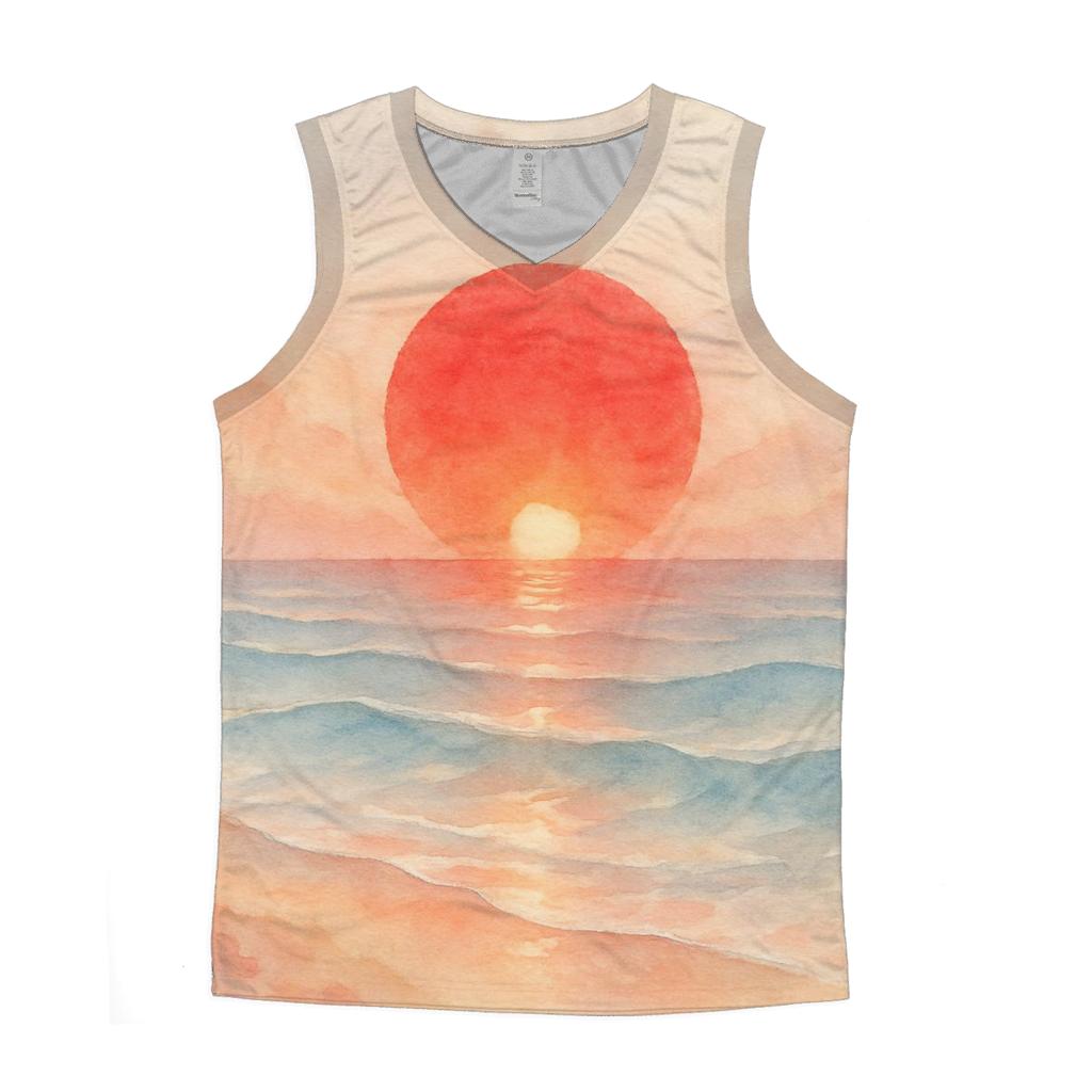 Japan Dawn Watercolor Horizon custom tank tops